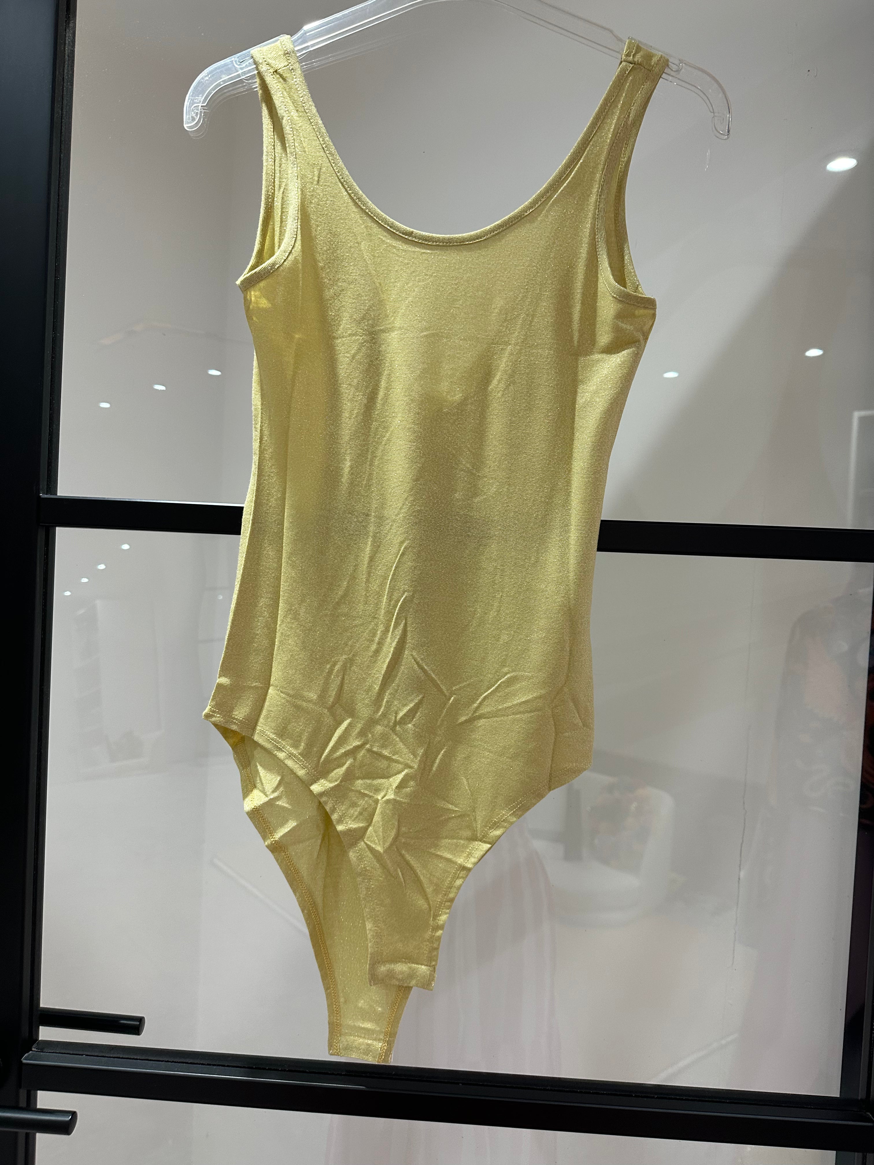 LOT 30 - Sparkly Bodysuit In Light Yellow