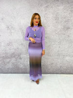 Tie Dye Mesh Midi Skirt In Purple/Lilac Mix