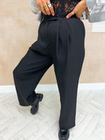 Tailored Suit Style Midi Trousers In Black