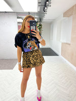 High Waisted Floaty Shorts In Leopard Print