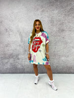 Rolling Stones 'Tour Of USA’ Tie Dye T'Shirt In Multi Pastel