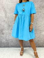 T-Shirt Mini Dress In Turquoise