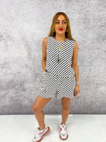 Relaxed Fit Horizontal Stripe Top In Black/Cream