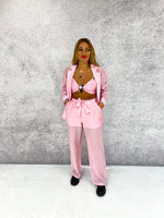 Floaty High Waisted Trousers In Candy Pink