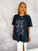 Ramones 'Hey Ho Lets Go' Oversized T-Shirt In Black