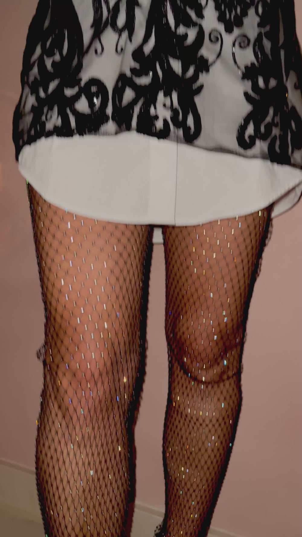 The Solaris Mesh Top In Black Sequin