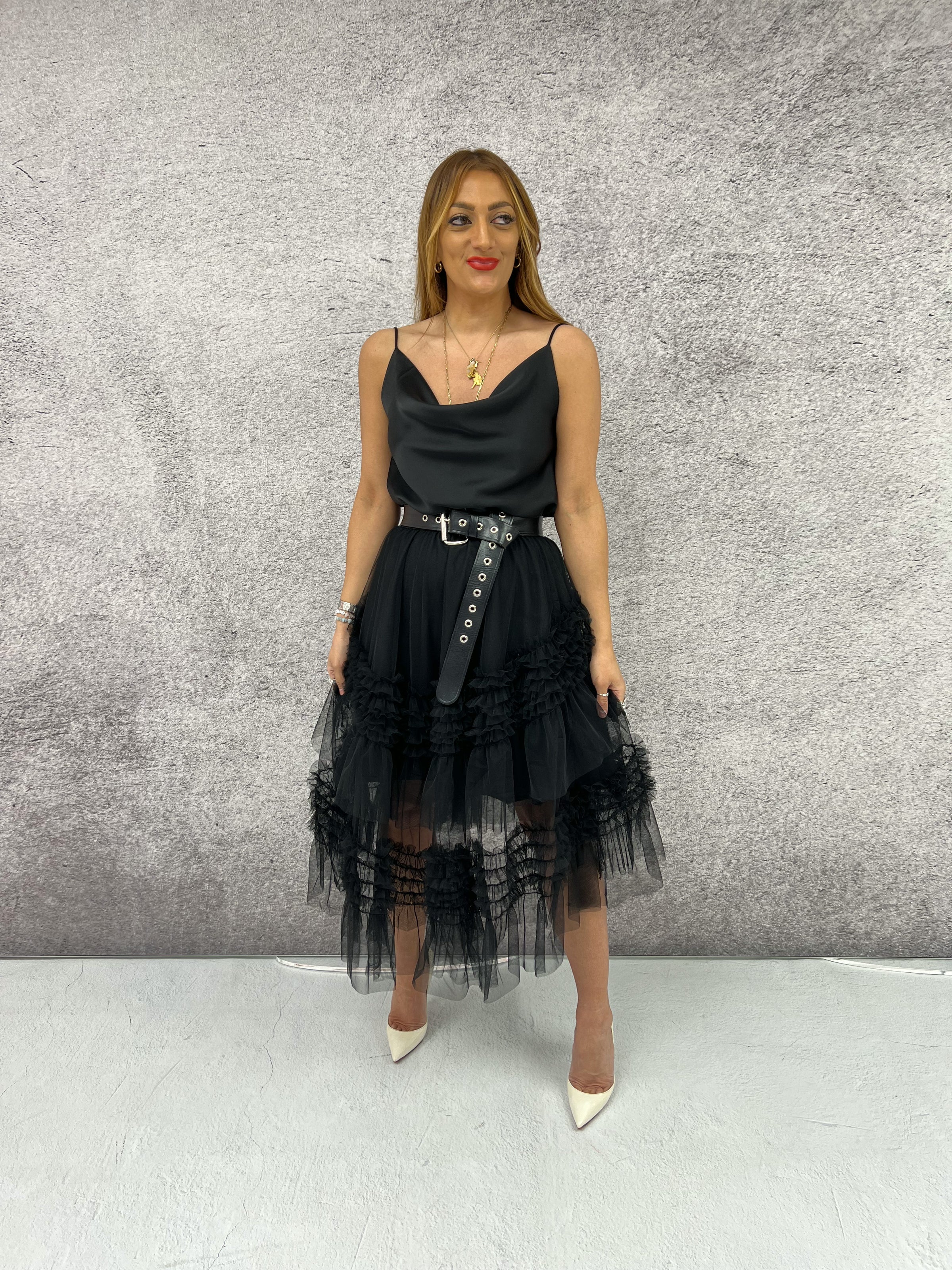 Tulle Tutu Ruffle Midi Skirt In Black – COCO BOO LOVES