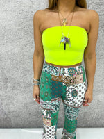 Bandeau Basic Top In Neon Lime