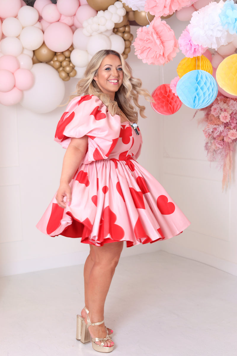 'Wonderland' Reversible Corset Mini Dress In Pink/Red