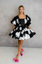 'Wonderland' Reversible Corset Mini Dress In Black/White